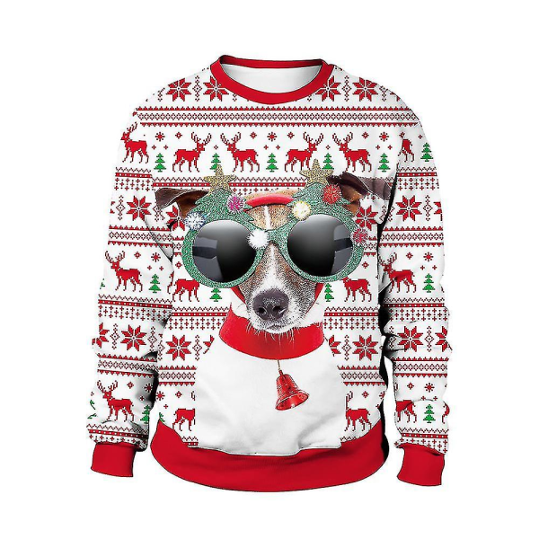 Jultröja Vinter Höst Crew Neck Toppar Sweatshirt Med Ren Santa Printed Dog  XXL 79e9 | Dog | XXL | Fyndiq