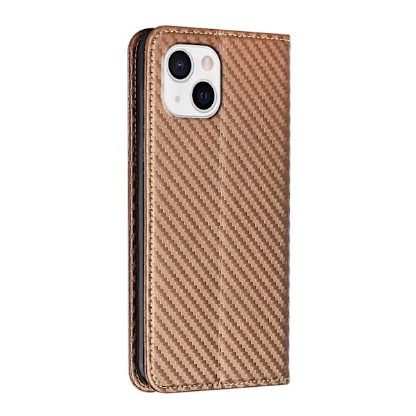 Carbon Fiber Texture phone case för iPhone 15 Brown