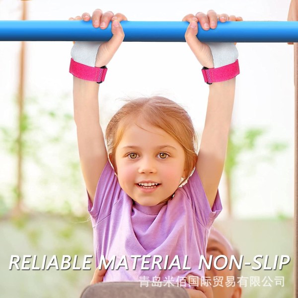 Mkk Kids Gymnastics Grips, Pink Childs Sport Palm Hand Grips Skydd med rosa svettband Elastiskt pannband för ungdomar Barn Flickor Pojkar Gymn