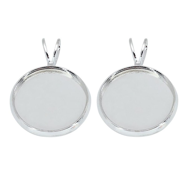 10st 18mm DIY Time Tray Pendant Retro V-formad Hängande Ring Bricka Pendant Diy Rund Form Bezel Pendant Brickor Creative Diy Koppar Tray Penda Silver Size 5