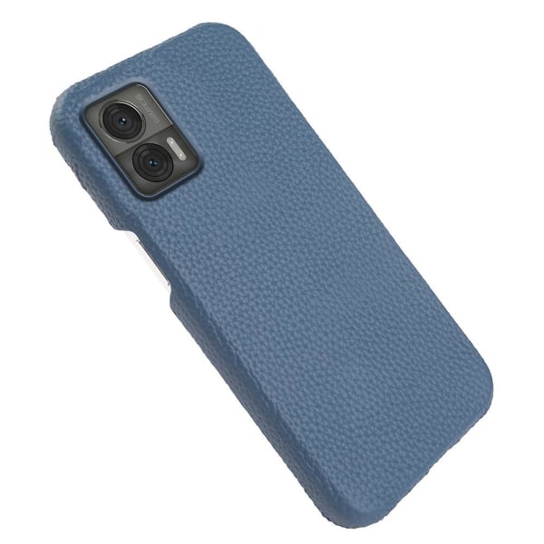 För Motorola Edge 30 Neo 5g ofullständigt cover Magnetskal äkta koläder+st Litchi Texture Phone case Blue none