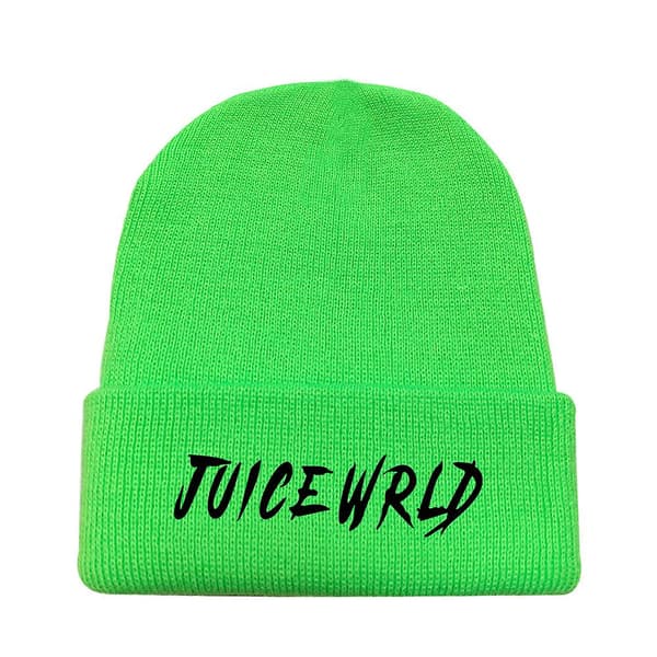 Juice Wrld Mössa Höst Vinter Ull Stickad Mössa Vit Stil 3