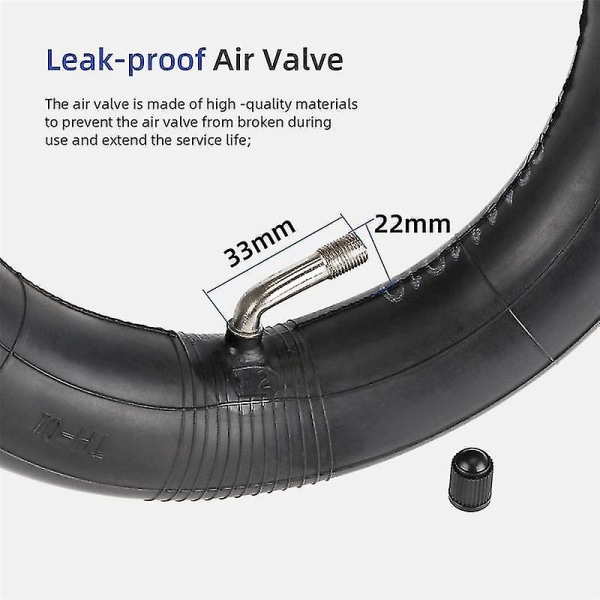8,5 tum innerslang bakhjul böjd ventilstam 50/75-6,1 bakdäck 8 1/2 X2 för V2 M365 Pro 1s null none