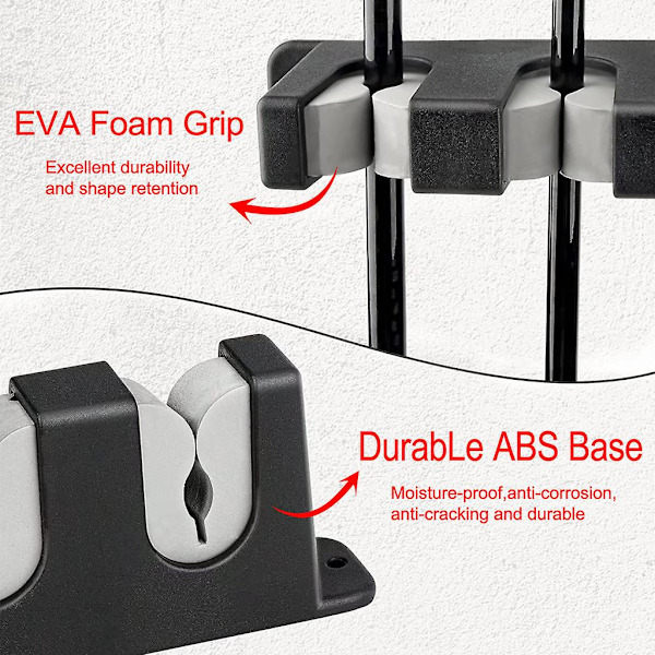 Fiskspöhållare, vertikal horisontell 6-spönshållare Bra fiskespöhållare för garage-1 par Horizontal 6 Rod Rack 1 Pair Grey