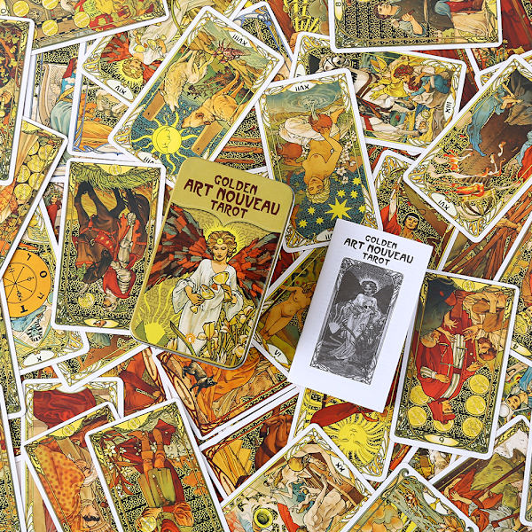 Golden Art Nouveau Oracle Tarot Card Spådomskort