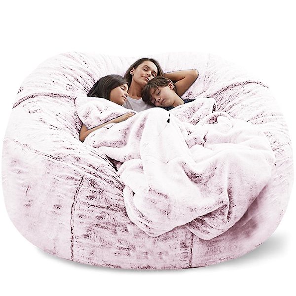 Lazy Sofa Bean Bag konstgjord päls Bean Bag (endast bönor) snow powder 135 x 65cm