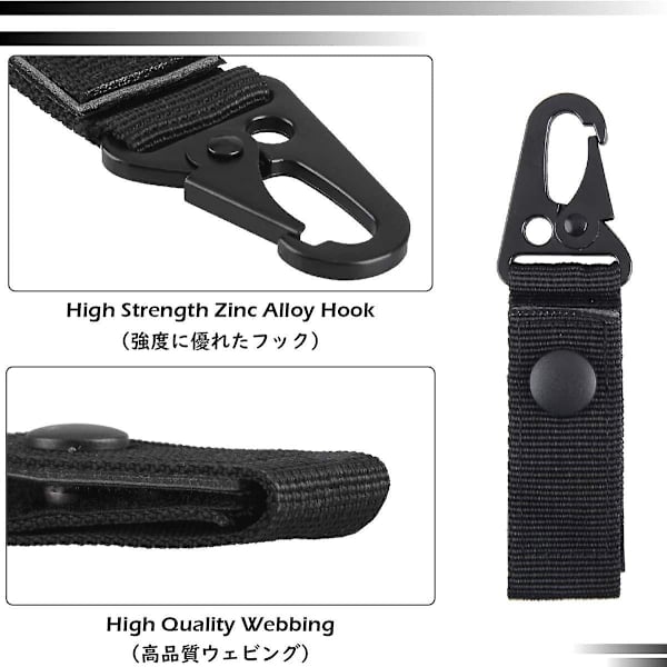 2023,4 st Tactical Bälte Nyckelhållare Bältesklämma Webbing Spänne Rem Bälte Nyckelring Nyckelring Krok