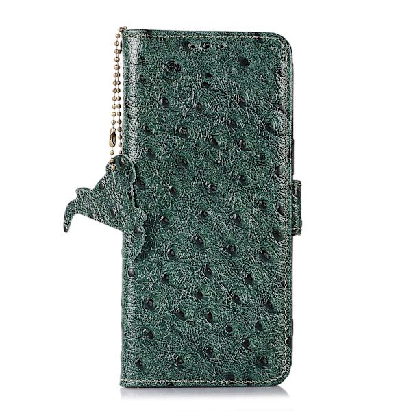 Strutsmönster RFID phone case för iPhone 15 Green