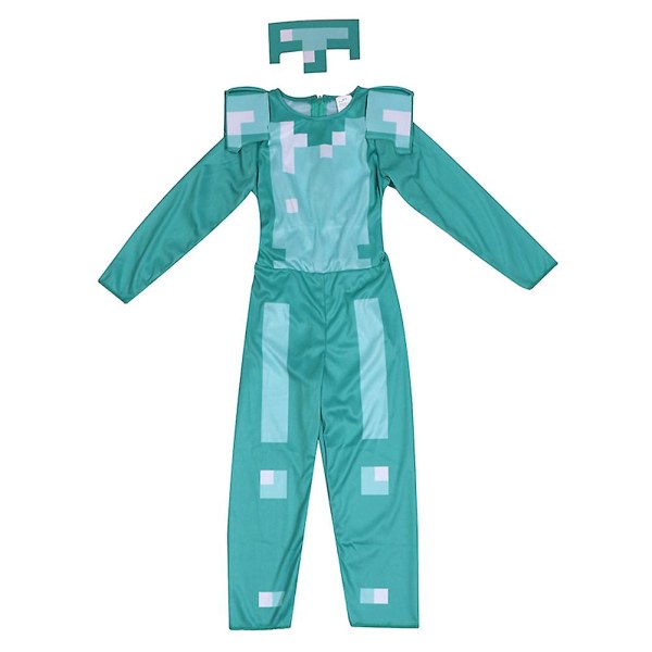 Minecraft-dräkt för barn Klassisk diamant-pansarkostym för pojkar Flickor Temafest Rollspel Utklädningsdräkt M