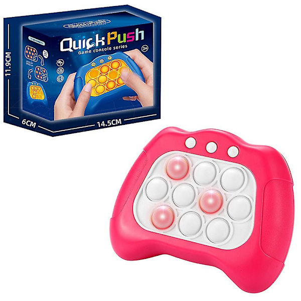 Elektriskt banbrytande pussel Pop It konsol Stress relief Fidget Toy Quick Push Bubble-spelkonsol för barn Flerfärgad valfri Pink