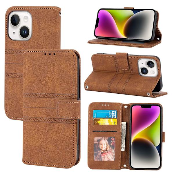 Präglat case för iPhone 15 Plus Brown