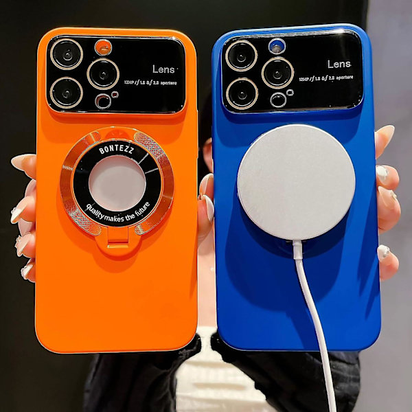 Case kompatibelt med Iphone 15 Pro Max/15 Pro, Matt PC Stort phone case med läckageetikett magnetiskt fäste Coffee For iPhone 15 Pro Max-15 Ultra