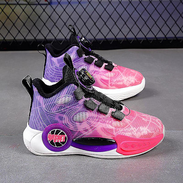 Barn Sneakers Pojkar Basketskor Halkfria Barn Sportskor 3Bzx2303 Purple 32