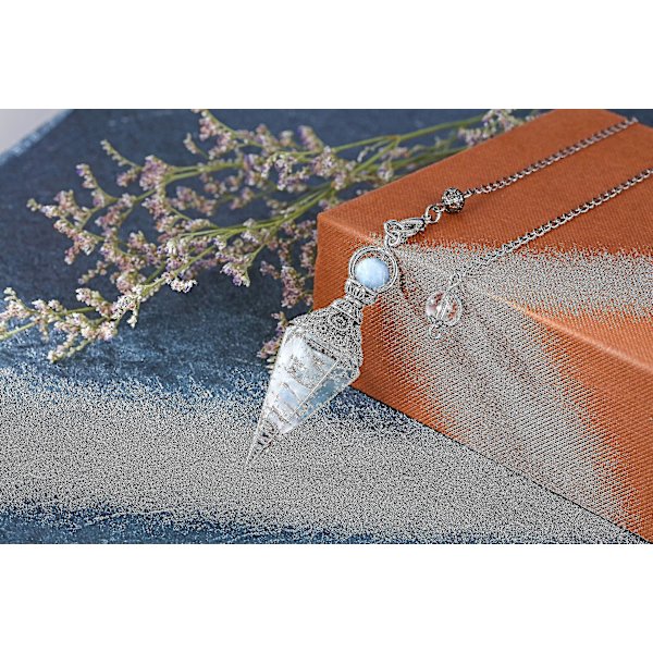 Chakra Crystal Pendel Hexagonal Reiki Healing Crystal Points Ädelsten Dowsing Pendel för spådom Scrying Wicca Aquamarine