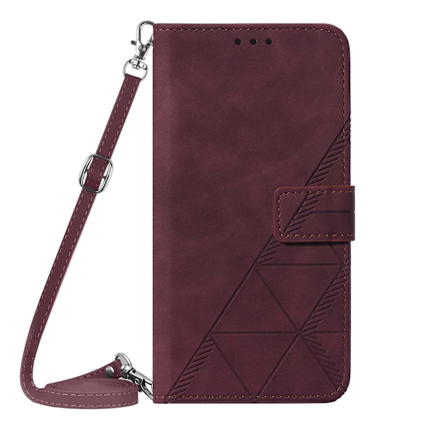 PU phone case för iPhone 15 Plus Dark red
