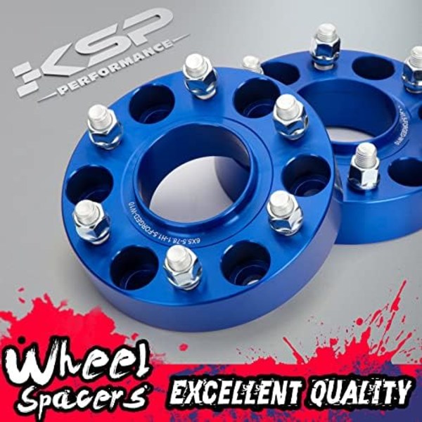 KSP 6X5.5 hjuldistanser för ram 1500 2019-2022,1.5&#34;(38mm) Real Forged Hub Centric Tire Spacer med 77.8mm navhål M14x1.5 dubbar/bultar f blue 6 lug-M14x1.5