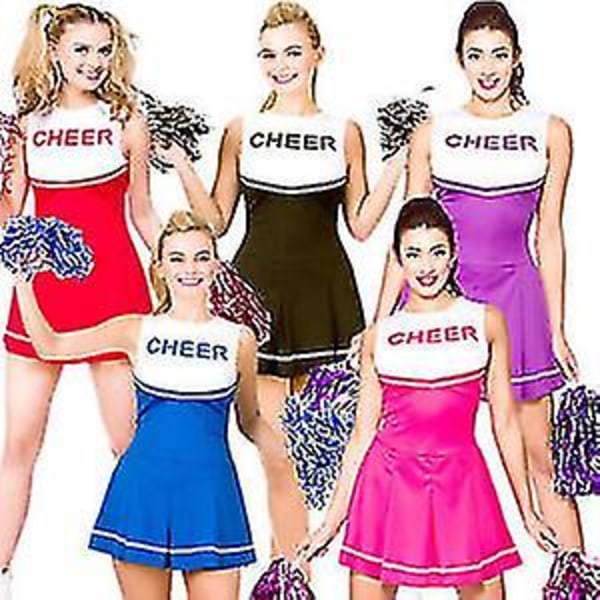 Cheerleader Klänning Röd Vit L