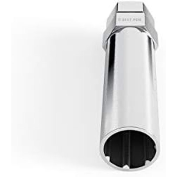 StanceMagic 6-punkts splinedrivning tuner ersättningsnyckelverktyg för eftermarknaden sexspline hjullåsmuttrar - 17,6 mm innerdiameter - 7-Spline Silver \/ Chrome