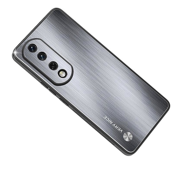 For Honor 90 Aluminiumlegering Baksida Tpu Ram Phone case Stötsäkert borstat cover Silver