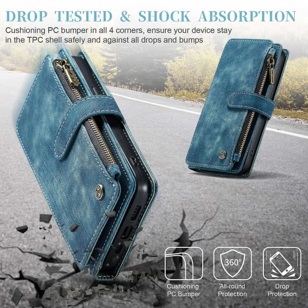 Multifunktionellt case för iPhone 15 Plus Blue