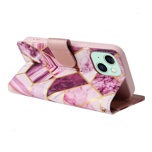 Marble Bronzing Läder Phone case för iPhone 15 Purple