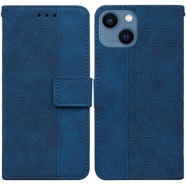 Geometriskt präglat case för iPhone 15 Blue