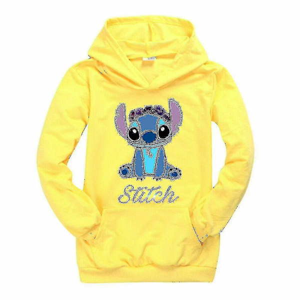 Barn Lilo And Stitch Hoodies Långärmad Sweatshirt Yellow 5-6Years