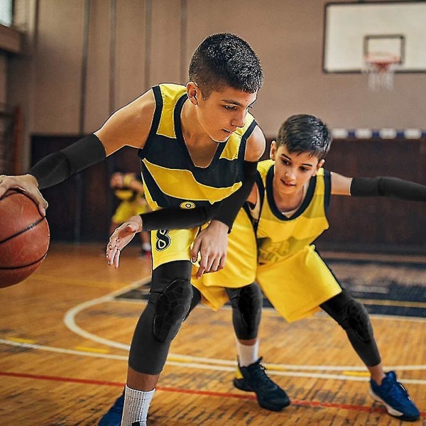 Barn/ungdom Sport Honeycomb Kompression Knäskydd Armbågsskydd Skyddsutrustning för basket, baseboll, fotboll, volleyboll, brottning Y*L