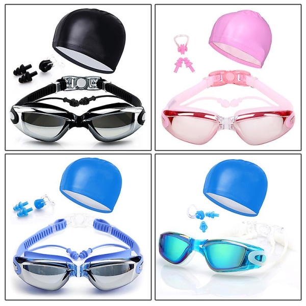 Unisex simglasögon anti-dimma UV-skydd Surfkeps Cap Nosklämma Set Vuxen Black