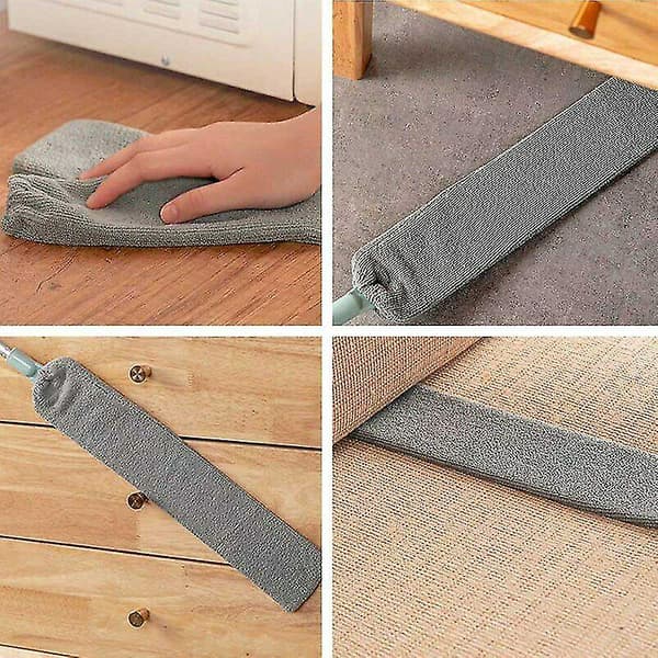 Bedside Dust Borste Långt skaft Mopp Återanvändbar Microfiber Duster Sopborste With 4 PCS Cloth none