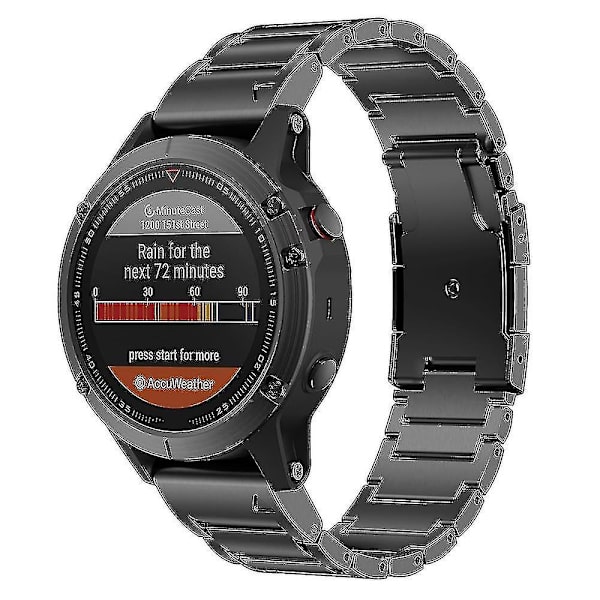 För Garmin Tactix 7 Pro / Fenix ​​7x / Fenix ​​6x Pro 3 Beads Titanium Steel Armband 26mm Universal Quick Release Replacement Replacement Watch Armband - B Silver