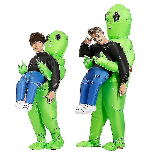 Halloween rolig prestanda rekvisita Alien uppblåsbara kläder Tecknad dockor Barn Vuxen Fest Festival Scen Tecknad docka Heminredning Fit Kids 120-145cm