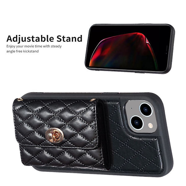 Plånbok Case För iPhone 15 Plus Black