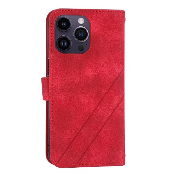 Case med präglat linje för iPhone 15 Pro Red