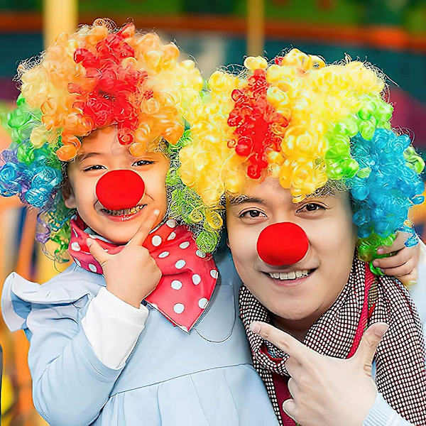 4-pack clowndräkt-clown näsa clown peruk fluga och väst för cosplay-fester Karnevaler Dress Up R Multicolor none