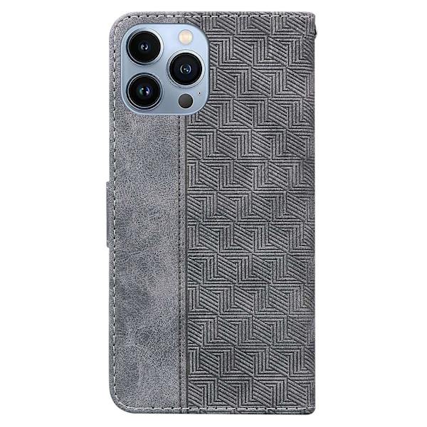 Geometriskt präglat case för iPhone 15 Pro Grey