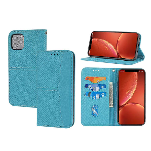 Sömmar Vävt Case För iPhone 15 Pro Blue