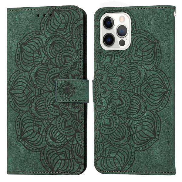 Mandala präglat case till iPhone 15 Pro Max Purple