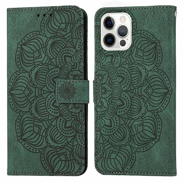 Mandala präglat case till iPhone 15 Pro Max Red