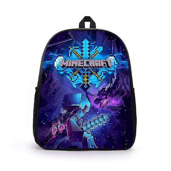 Minecraft printed ryggsäck skolväska med stor kapacitet högkvalitativ ryggsäck stil 4 null none