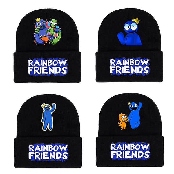 Roblox Rainbow Friends stickad mössa kall vinter varm cap Söt spel A6 1 pc