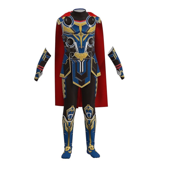 Thor Love And Thunder Barn Vuxen Kostym Halloween Cosplay Jumpsuit Cloak Outfit-y Thor Men Kids XL 150