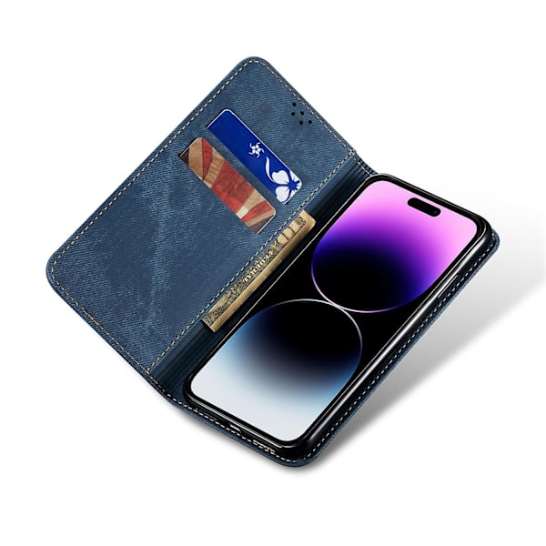 Denim Texture Case för iPhone 15 Pro Blue