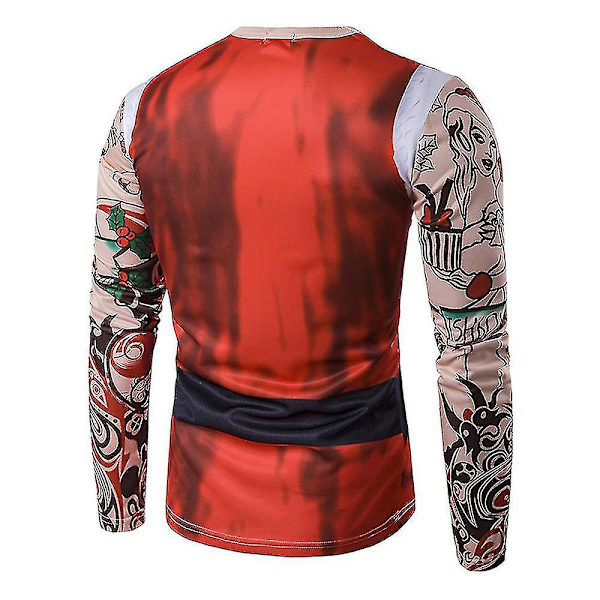 Män Jul Roligt print ful T-shirt Xmas Party Casual Nyhet Långärmade toppar CT296 M