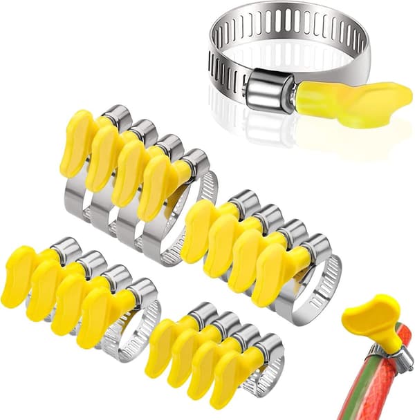 16-pack rostfritt stål slangklämmor med vingmutter justerbart handtag 10-38 mm Baobao null none