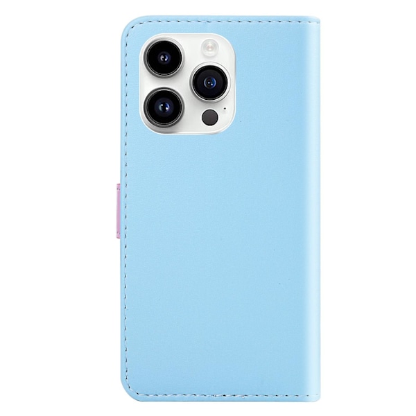 Trefärgat PU- case för iPhone 15 Pro Blue