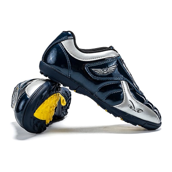 Fotbollsskor för barn Pojkar Flickor Fotbollsskor Grästräning Sport Skor Sneakers Yj22030 DarkBlue 35