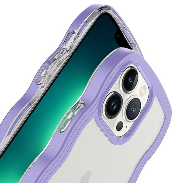 Wave TPU Clear PC- case för iPhone 15 Purple