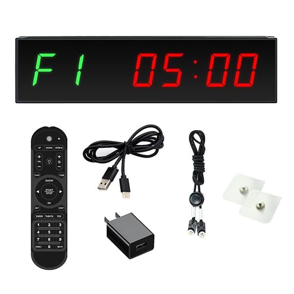 Crossfits Timer Countdown/Up Stoppur, Wall Workout Timer med fjärrkontroll för gym null none