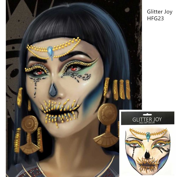 Halloween Rhinestones 1 bit smink egyptisk drottning prydnad